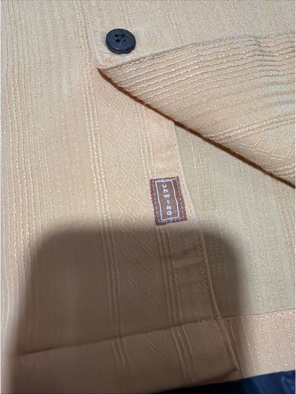 Joe Marlin Mens XL Peach Camp Shirt Rayon Blend Button Front Casual - Picture 7 of 9